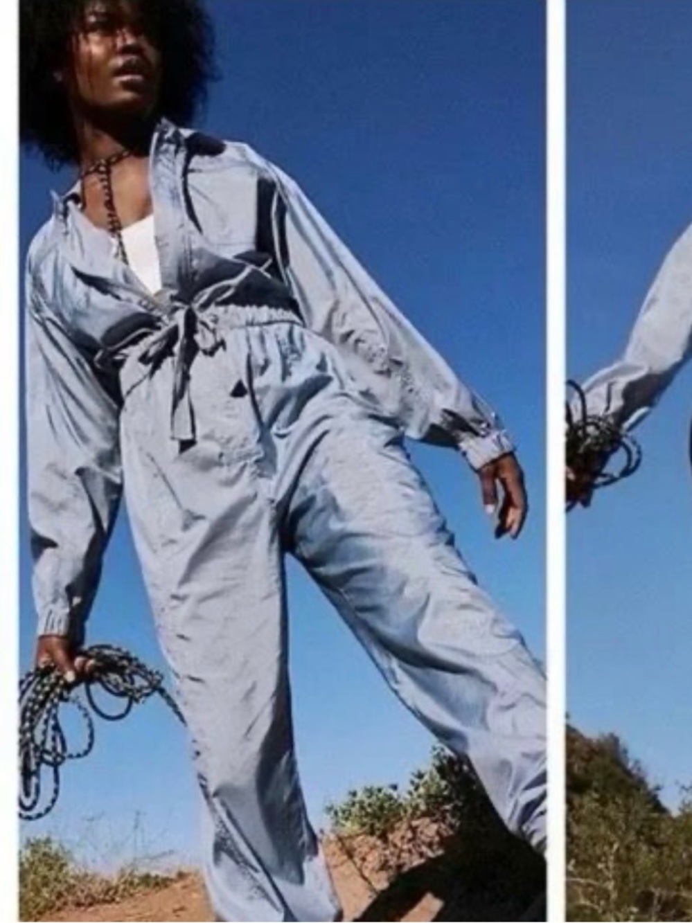 Free People Movement Golden Hour One-Piece Jumpsuit Blue Size Small